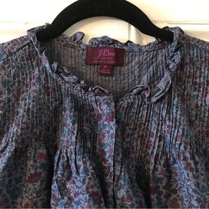 J Crew Liberty of London fabric Popover blouse EUC M